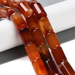 天然石赤瑪瑙ビーズ連売り  染め＆加熱  コラム  15x9.5~10mm  穴：2mm  約27個/連  16.14''（41センチメートル）&nbsp;G-NH0019-A03-04