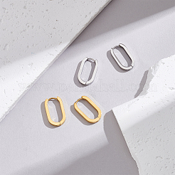 6 пара сережек-колец Huggie Hoop из нержавеющей стали 304 двух цветов STAS-UN0025-25