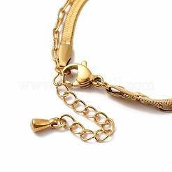 Многорядные браслеты из нержавеющей стали 304 с ионным покрытием (IP) BJEW-C035-10G