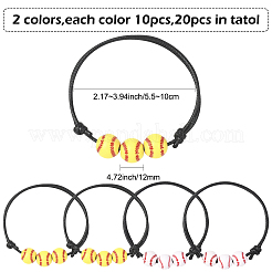 20шт 2 цвета спортивные браслеты из акриловых бусин для мужчин и женщин&nbsp;BJEW-SP0001-22