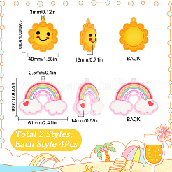 8 шт. 2 стильных больших подвесок из ПВХ-пластика KY-SC0001-65