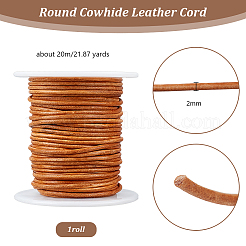 Круглый шнур из воловьей кожи длиной 20 метр.&nbsp;WL-WH0015-01B-01