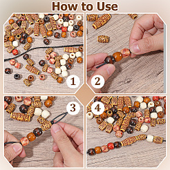 110 lot de 7 perles en plastique et en bois&nbsp;KY-PA0001-18