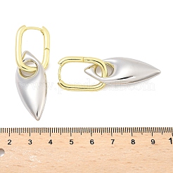 女性用馬の目真鍮フープピアス  ラックめっき  持続的なメッキ  カドミウムフリー＆鉛フリー  プラチナ·ゴールデン  55.5x16mm&nbsp;EJEW-U057-06D-04GP