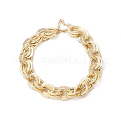 Унисекс толстые алюминиевые двухзвенные цепочки ожерелья&nbsp;LS-NJEW-V006-01G