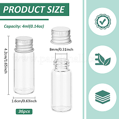 Пробирки для хранения стеклянных шариков с алюминиевой винтовой крышкой AJEW-WH0818-009