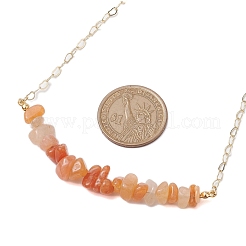 Colliers bavoirs en aventurine rouge naturelle&nbsp;NJEW-JN04950-06