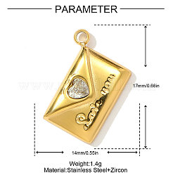 Подвески из нержавеющей стали 304 с кубическим цирконием&nbsp;STAS-OY004-04G