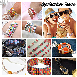 300шт 2 цвета непрозрачные стеклянные бусины с 2 отверстиями SEED-PH0001-76