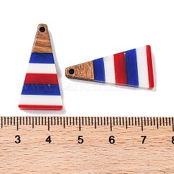 Подвески из непрозрачной полосатой смолы и орехового дерева в честь Дня независимости&nbsp;RESI-U010-01F