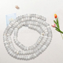 2 нити бусин из натурального белого нефрита G-PA0001-24A