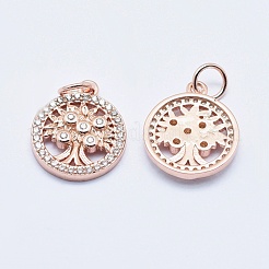 Messing micro pave klar zirkonia charme&nbsp;ZIRC-J040-10RG-NR