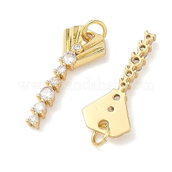 Латунные микропаве прозрачные подвески с фианитом KK-P342-13G