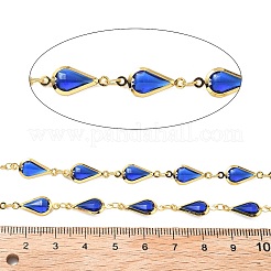 Латунные стеклянные каплевидные звенья цепи CHC-R001-04G-04