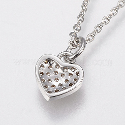 Латунные кубического циркония кулон ожерелья&nbsp;LS-NJEW-H479-04P