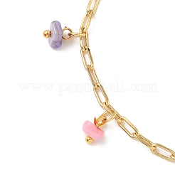 Браслеты с подвесками из натуральных окрашенных пресноводных ракушек&nbsp;BJEW-JB12314