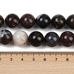 Нити бусин из натурального индийского кровавика/гелиотропа G-F792-C04-03