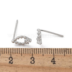 Серьги-гвоздики из латуни и стекла&nbsp;EJEW-Q014-22P