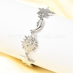 Латунь ссылка браслеты для женщин&nbsp;BJEW-C118-01P