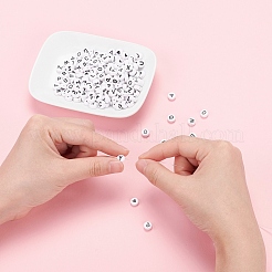 200шт 2 стиля белые акриловые эмалевые бусины SACR-YW0001-04