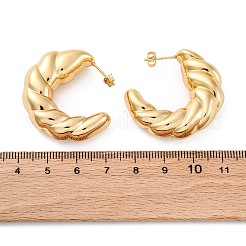 Orecchini a bottone in acciaio inossidabile 304 a forma di C per donna&nbsp;EJEW-A125-08G