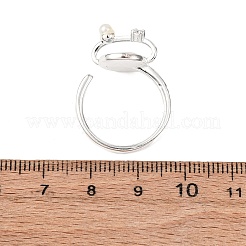 Латунные микро проложить манжеты кольца кубического циркония&nbsp;RJEW-P172-02P