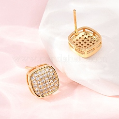 Boucles d'oreilles en laiton avec zircone cubique de micro pave&nbsp;EJEW-F418-01G-03