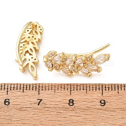 Pendientes trepadores de latón con circonitas cúbicas engastadas&nbsp;KK-CBAA351-24G-02