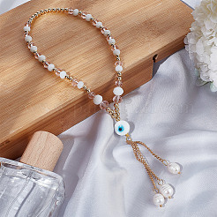 Подвесные украшения для автомобиля из стекла и жемчуга HJEW-DR00019