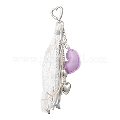 Подвесные украшения из искусственной кожи и пластика ccb в форме сердца&nbsp;HJEW-JM04265