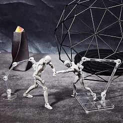 プラモデルおもちゃ組み立てホルダー  鉄製のネジとナット付き  透明  パッケージ：26x21cm&nbsp;KY-WH0024-10