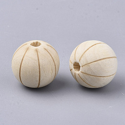 Des perles en bois naturel&nbsp;WOOD-S053-44