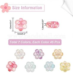 315шт 7 цвета прозрачные акриловые бусины&nbsp;MACR-FH0001-09