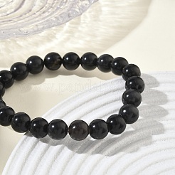 Stretch-Armbänder aus natürlichem Obsidian mit runden Perlen&nbsp;GG-CBA12F1-02A-06