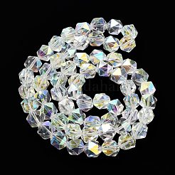 Стеклянные бусины с гальваническим покрытием  EGLA-P057-01A-AB01