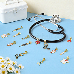 14 pz 7 stili decorazioni pendenti in lega smaltata con stetoscopio a tema medico&nbsp;HJEW-PH02583