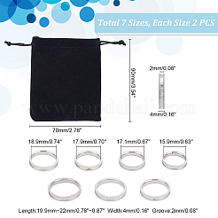 14 шт. 7 размера хрустальное кольцо с рифленым краем RJEW-UN0002-55P