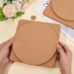 2種類のスタイルのコルクコースター4枚  カップマット  混合図形  200x10mm  2個/スタイル&nbsp;AJEW-CP0009-63