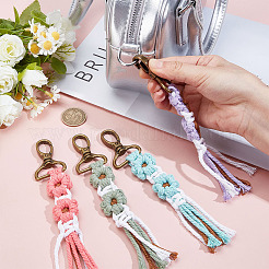 6 шт. 6-х цветный хлопковый шнур вязаный цветок кисточка подвеска украшение HJEW-MA00026