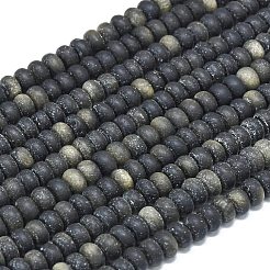 Естественный золотистый отлив обсидиан бисер пряди&nbsp;G-P575-A29-6x4mm