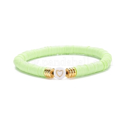Set di braccialetti elastici da surfista heishi in argilla polimerica fatti a mano a 5 colori&nbsp;BJEW-JB07752