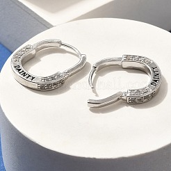 Латунные кубических серьги циркония обруч EJEW-M048-07P