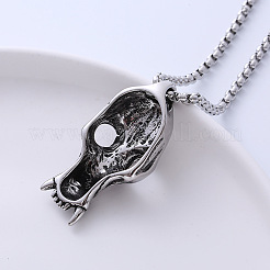 Винтажные ожерелья из нержавеющей стали с подвеской в виде черепа животного для мужчин IY7665