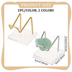 Espositori in cristallo minerale acrilico trasparente quadrato 2 pz 2 colori&nbsp;ODIS-FG0001-60B