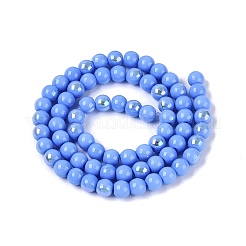 Chapelets de perles en verre opaque électrolytique&nbsp;EGLA-Q132-6MM-01C-14
