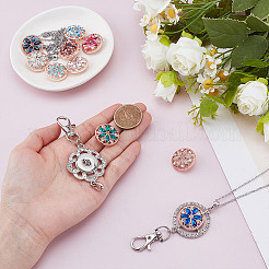 10 шт. 10-х цветные кнопки со стразами из сплава FIND-NB0006-38