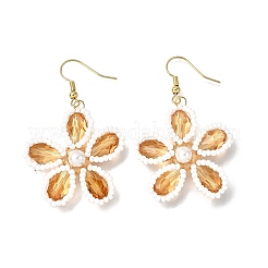 Болтающийся серьги стекло цветок&nbsp;EJEW-TA00715-03