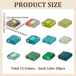 240 шт. 12-х цветные стеклянные бусины с тремя отверстиями&nbsp;SEED-ME0001-10B