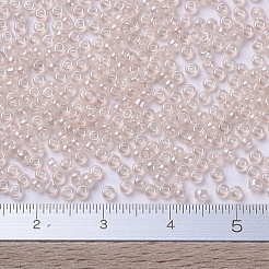 MIYUKIラウンドロカイユビーズ  日本製シードビーズ  11/0  （rr3505)透明な淡い桃の光沢  2x1.3mm  穴：0.8mm  約50000個/ポンド&nbsp;SEED-G007-RR3505