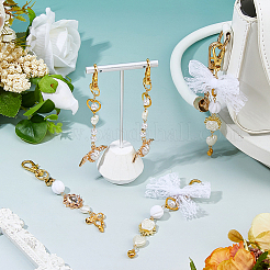 6шт 3 стиля сплав с пластиковой подвеской в виде жемчуга брелок&nbsp;KEYC-FH00080